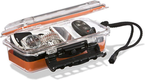 Plano Guide Series 3500 Field Box Waterproof Case, Orange, Small, Waterproof Dry Box with Wrist Strap for Boat, Kayak, and Camping, Outdoor Gear Storage by Plano