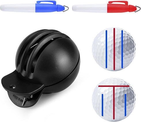 Yxinjy Fade-Resistant Golf Ball Liner, 1 Alignment Tool with 2 Golf Ball Stamp