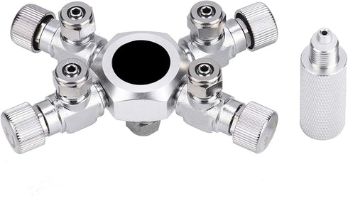 Zerodis CO2 Splitter Multi Ways Distributor, Aquarium Regulator CO2 Splitter Valve (4 Ways)