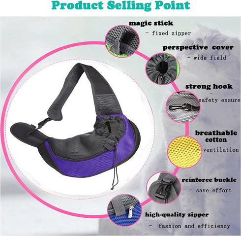 Love Dream Pet Dog Sling Carrier, Breathable Mesh Portable Travel Shoulder Bag for Small Dogs and Cats