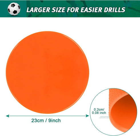 ZIECE 4inch 9inch 12/24 & Poly Spots Spot Markers for Gym Floor, Pcs Flat Cones Non-Slip Rubber Floor Dots Agility