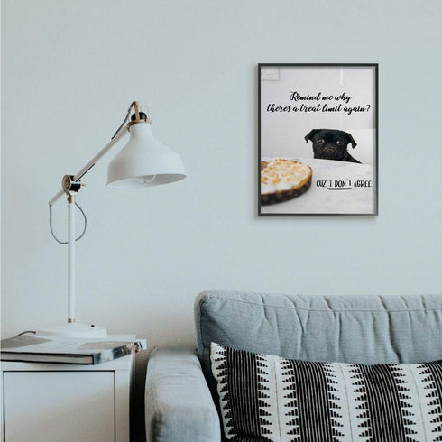 Stupell Industries House Pet Dog Treat Limit Phrase Sassy Kitchen Wall Art, 16 x 20, Black Framed