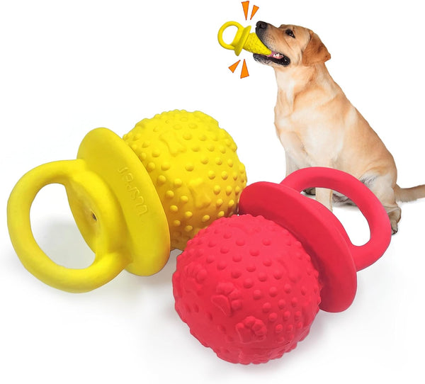 Latex Chew Dog Toys, Novelty Squeaky Pacifier Dog Toys for Teething Puppies,