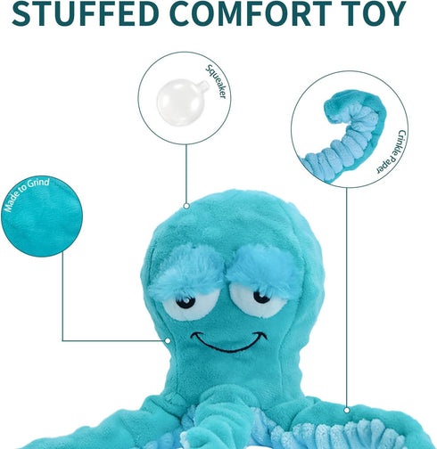 Octopus Dog toys-Large Squeaky Dog Toys- Tug of War Dog Toys Interactive Plush Dog Toys for Small, Medium Puppies- Training Aid, Boredom Reducer