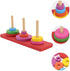 MUELODSIC Interactive Parrot Training Ring for Medium to Large Birds Wooden Tabletop Stacking Game to Enhance