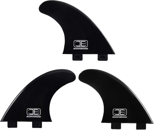 OCEANBROAD Surfboard Fin Thruster, 3 Fins for FCS-Based Future-Based Fin Box with Screws Wax Comb Key