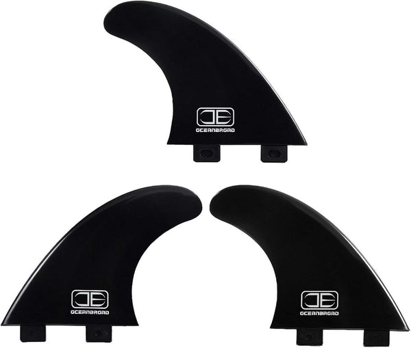 OCEANBROAD Surfboard Fin Thruster, 3 Fins for FCS-Based Future-Based Fin Box with Screws Wax Comb Key