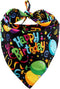Small Black Dog Birthday Bandana Triangle Bibs Scarf Accessories