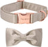 Unique Style Paws Wedding Silk Dog Collar with Bow, Soft Adjustable Pet Collar Gift for Medium Dogs