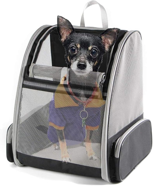 Breathable Cat Backpack Carrier - Fully Ventilated Pet Carrier for Bunnies & Small Puppies, Collapsible Airline