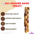 Amazing Dog Treats - 6 Inch Braided Collagen Sticks for Dogs, 10 Count - Collagen Bully Sticks, 95% Natural, No Hide