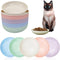 10 Pieces Whisker Fatigue Cat Bowls, 5.7 Inch Shallow Dishes for Food and Water, Wheat Straw Cat Dishes (10Pcs, Round)