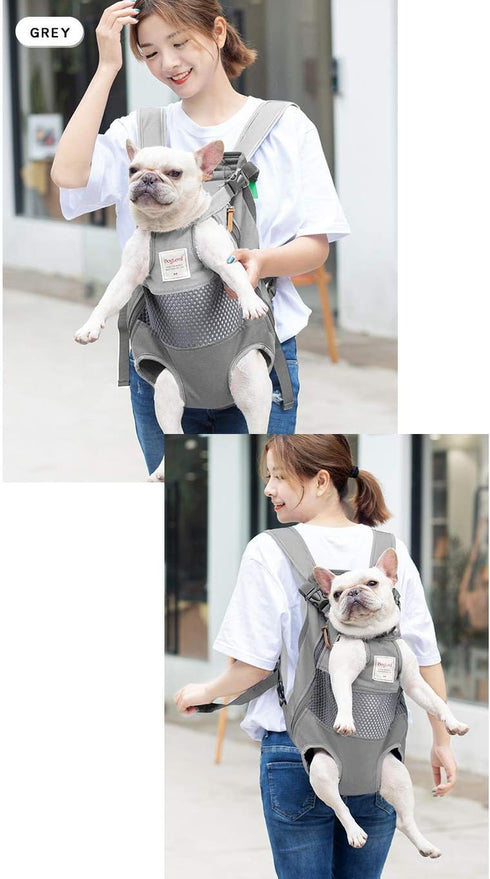 Dog Carrier Backpack, Legs Out Front, Airline Approved for Small Medium Large Dogs, Canvas Mesh Free Cat Travel Bag