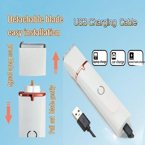Kriopy 4 1 Trimmer- Trimming Dog Clippers Grooming Kit in Pet Hair Clipper-Low Noise Dog Paw Rechargeable - Cordless