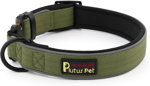 Plutus Pet Tactical Dog Collar, Reflective Adjustable Heavy Duty Collar, Soft Padded for Small Medium Large Dogs