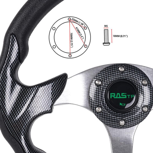 RASTP D Shape Golf Cart Steering Wheel Universal 12.6 inch for EZGO RXV & TXT, Club Car DS
