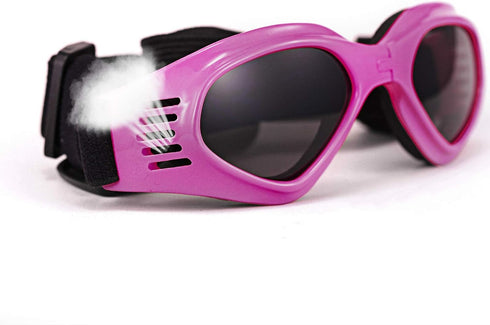 Dog Goggles Sunglasses for Large & Middle Dogs, UV Protective Foldable Eyewear, Adjustable Waterproof (Pink)