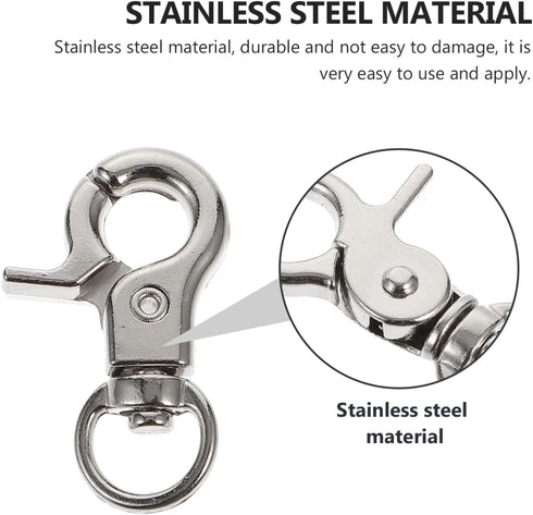 10pcs Stainless Steel Pet Birds Cage Metal Hook Clip, Iron Door Buckle Lock for Bird Cage (Silver)