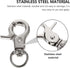 10pcs Stainless Steel Pet Birds Cage Metal Hook Clip, Iron Door Buckle Lock for Bird Cage (Silver)