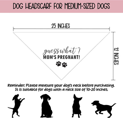 Guess What? Mom's Pregnant Dog Bandana Pregnancy Announcement Baby Announcement Dog Bandana for Dogs Pregnancy