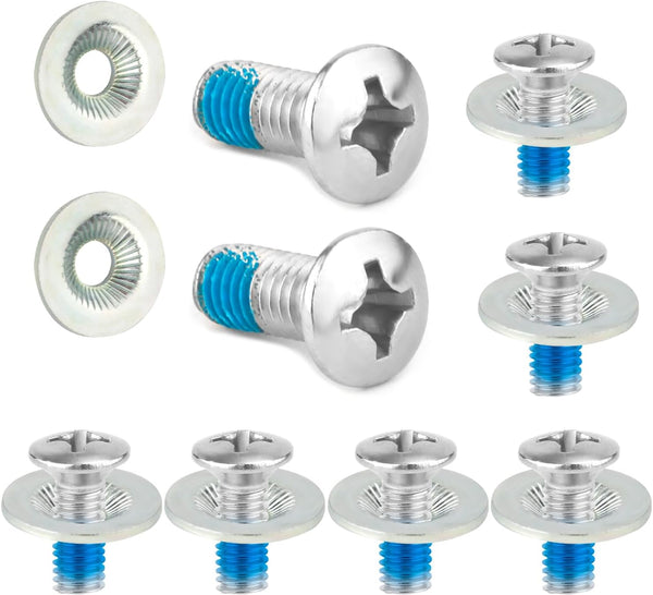 Snowboard Binding Screw Set, Stainless Steel Mounting Screws with Anti-Slip Washers for Snowboard Replacement Hardware