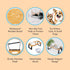 Elevated Cat Ceramic Bowls Stand for Food & Water, Anti-Vomit, Tilted Feeding Position, Bamboo Body Stand