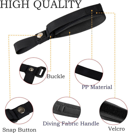 2 Pack Adjustable Wrist Strap for Dog Leash, Hands-Free Safety Strap, Soft Comfortable Diving Fabric, Black Color