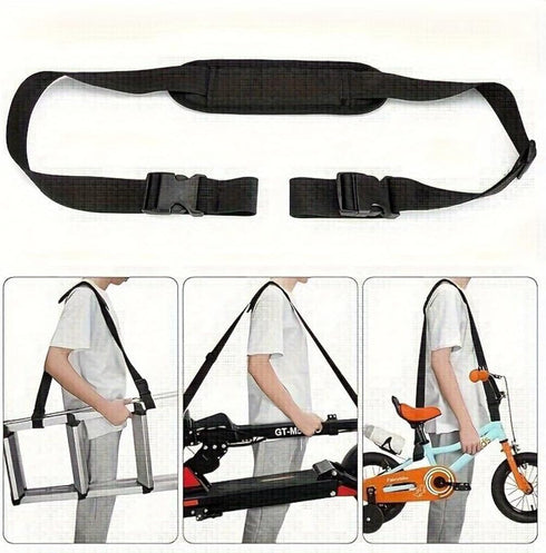 ShanLily Adjustable Scooter Shoulder Strap - Non-Slip Carrying Strap for Bicycle, Beach Chair, Folding Bike & Yoga