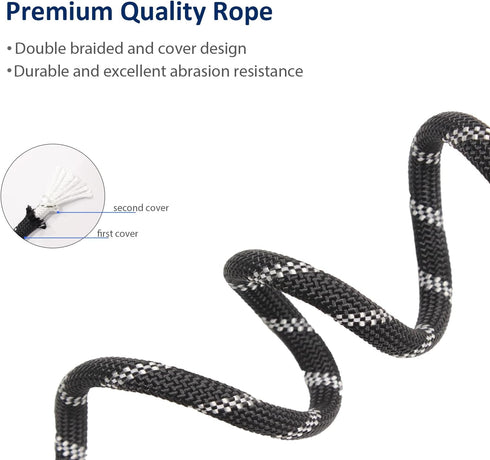WePet 6 ft Dog Training Slip Leash: No Pull, Durable Reflective Lead, Comfortable Handle, 3/8 inch Diameter, Black/White