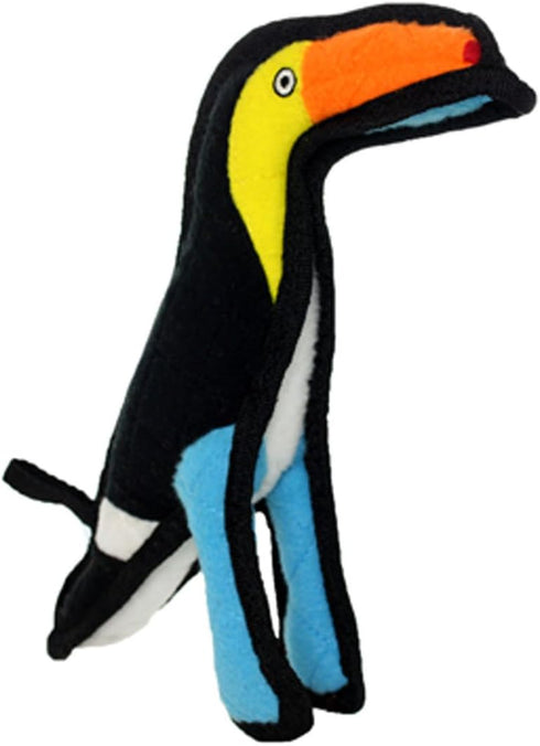 TUFFY - World's Tuffest Soft Dog Toy - Zoo Junior Toucan - Multiple Layers. Made Durable, Strong & Tough. Interactive Play (Tug, Toss & Fetch). Machine Washable & Floats