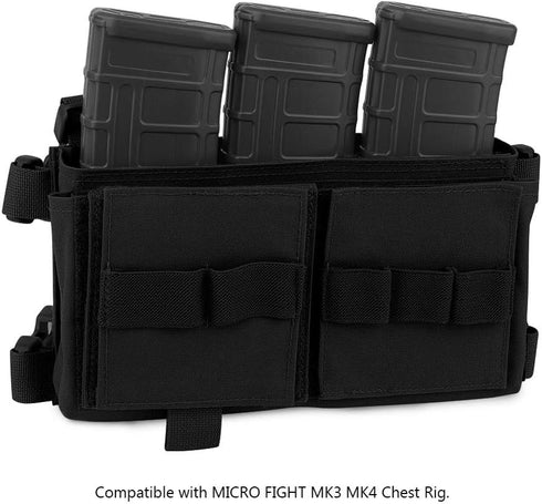 KRYDEX Triple 5.56 Magazine Holder Elastic Mag Holder with Hook Fasteners for MK3 and MK4 Chest Rig