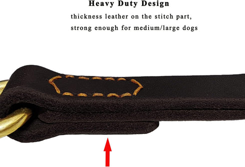 Leather Short Dog Leash, 13 Inch Traffic Lead Leash for Large Dogs Training and Walking