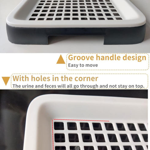 Chinchilla, 9.8x7.6x1.18 Guinea Pig Litter Tray Pan with Grate for Cage - Small Animal Potty Trainer - Rattie, and Pet