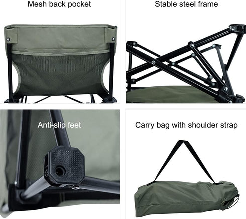 TIYASTUN Low Beach Chairs for Adults,Lightweight Camping Chair, Camp Chair, Folding Chairs for Outside Folding Lawn
