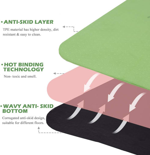 UMINEUX Extra Thick Yoga Mat 1/3'' Non Slip for Women, Eco Friendly TPE Fitness Exercise Mat with Sling & Storage Bag