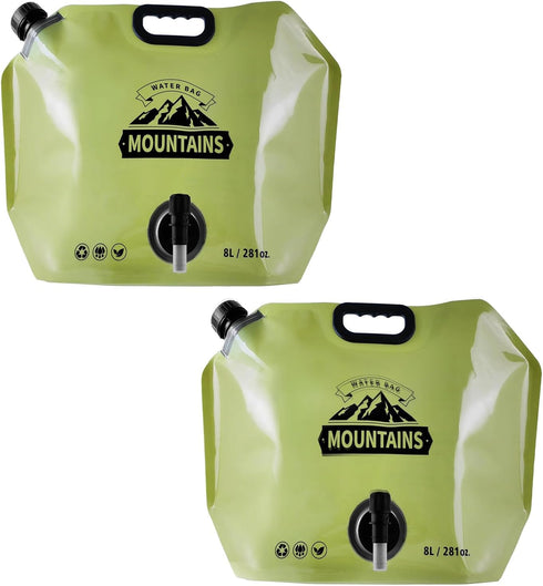 AaiLucky 2pcs Collapsible Water Container Bag, Portable Water Jug with Spigot, BPA-Free Leakproof