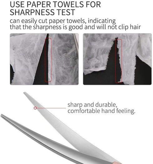 Fenice Peak Professional Curved Dog Grooming Scissors - 8'' Rose Gold 440C Stainless Steel Pet Cutting Shears
