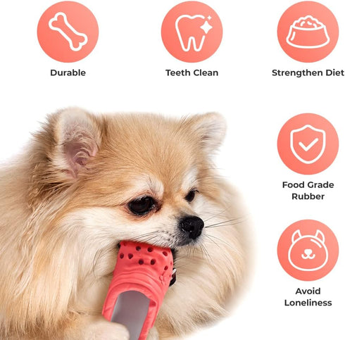 Dog Chew Toy, Durable Rubber Slipper Toy for Puppy, Tough Toys for Pet Training and Teeth Cleaning