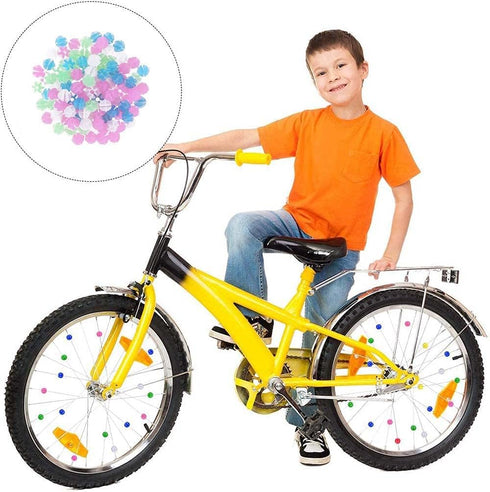 Multicoloured Bicycle Spoke Beads, Luminous Plastic Cycling Clip Beads, 72 Pieces Wheel Decorations