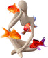 Sandstone Thinker Statue, Fish Tank Decorations, Abstract Aquarium Ornament for Home Office