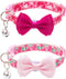 PUPTECK Bowtie Dog Collar with Bell, 2 Packs Adjustable Cute Puppy Collar, Sweet Gift for Small Dogs 11.8-15.7 in