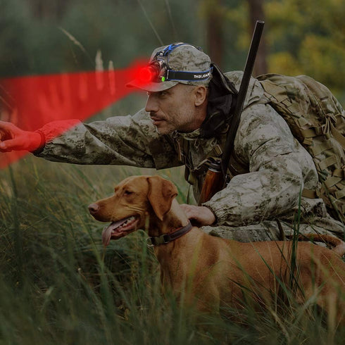 Zoomable LED Hunting Red Light Headlamp with 3 Lighting Modes, Water Resistant for Running, Camping, Hiking, Reading