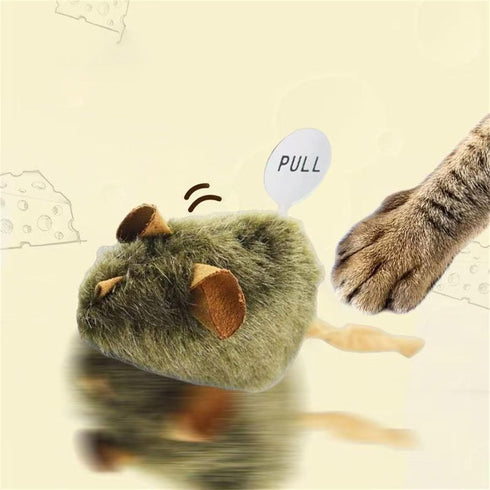 CCwoha Interactive Mouse Cats Toy,Plush Squeaky Plush Cats Toy Automatic Electronic Moving Mouse Kitten Toy for Indoor