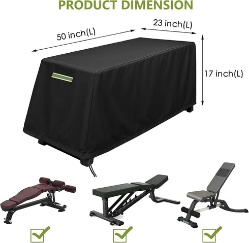 420D 50" 23" 17" Weight Bench Cover, Sit-up Board Cover with Silver Coating, Adjustable Drawstring, Exercise Workout