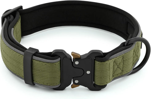 Plutus Pet Tactical Dog Collar, Reflective Adjustable Heavy Duty Collar, Soft Padded for Small Medium Large Dogs
