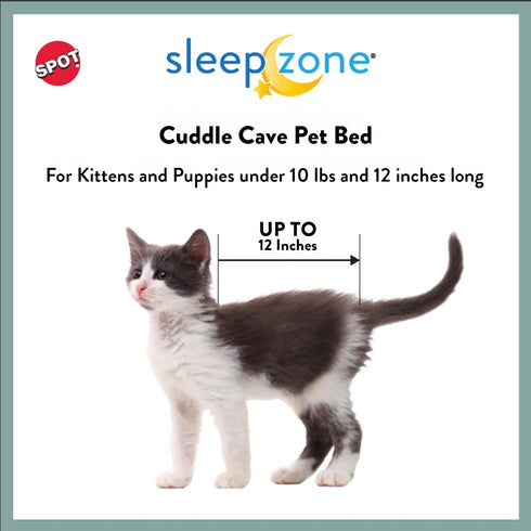 SPOT Sleep Zone Cuddle Cave Bed for Indoor Cats and Mini Dogs, Washable, Durable, Comfortable, Sage Color