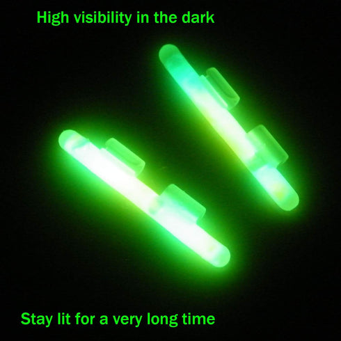QualyQualy Clip-On Fishing Glow Sticks for Pole, Fishing Rod Tip Light Sticks Bulk Kit, 100 Pcs