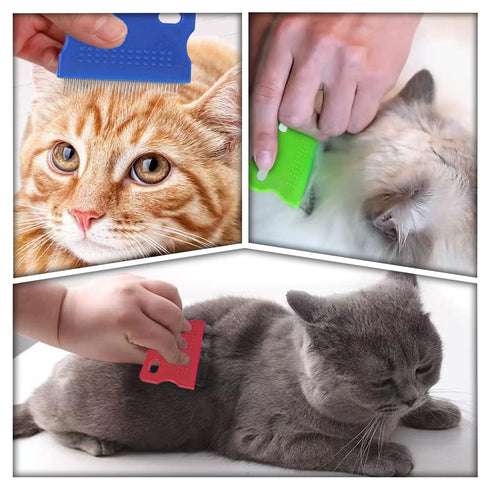 6 Pcs Pet Flea Combs for Dogs and Cats, Hair Removal Massaging Shell Combs in Random Colour