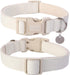 DOGWONG Heavy-Duty Cotton Hemp Dog Collar, Adjustable Soft Natural Fabric Pet Collar for Cute Wedding Puppy Necklace