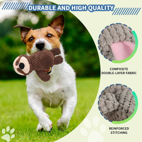 Act boldly 5-Pack Squeaky Dog Toys Durable Animal-Shaped Plush Chew Toys for Dogs, Handmade Interactive Puppy Toys
